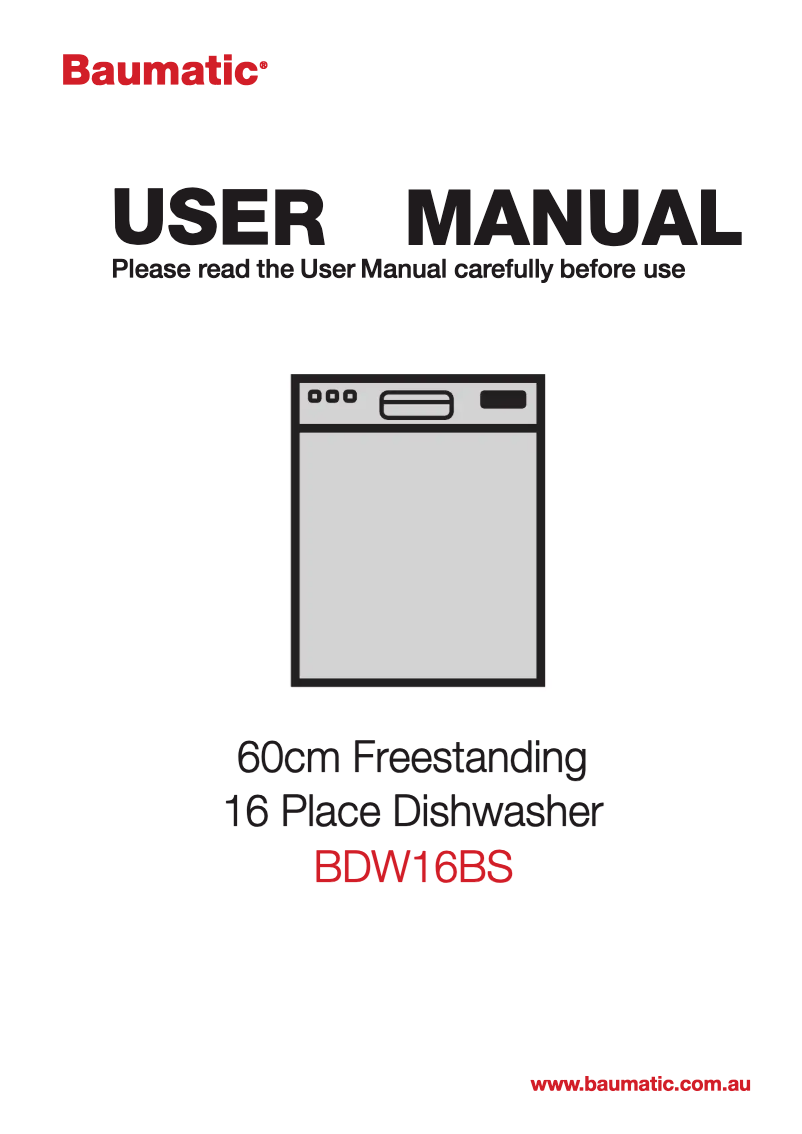 Página 1 del manual Manual de usuario Baumatic BDW16BS