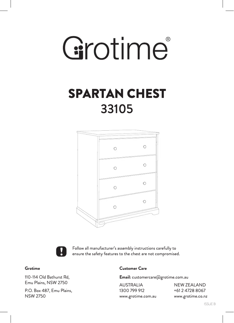 Imagen de la primera página del manual del dispositivo Spartan Chest