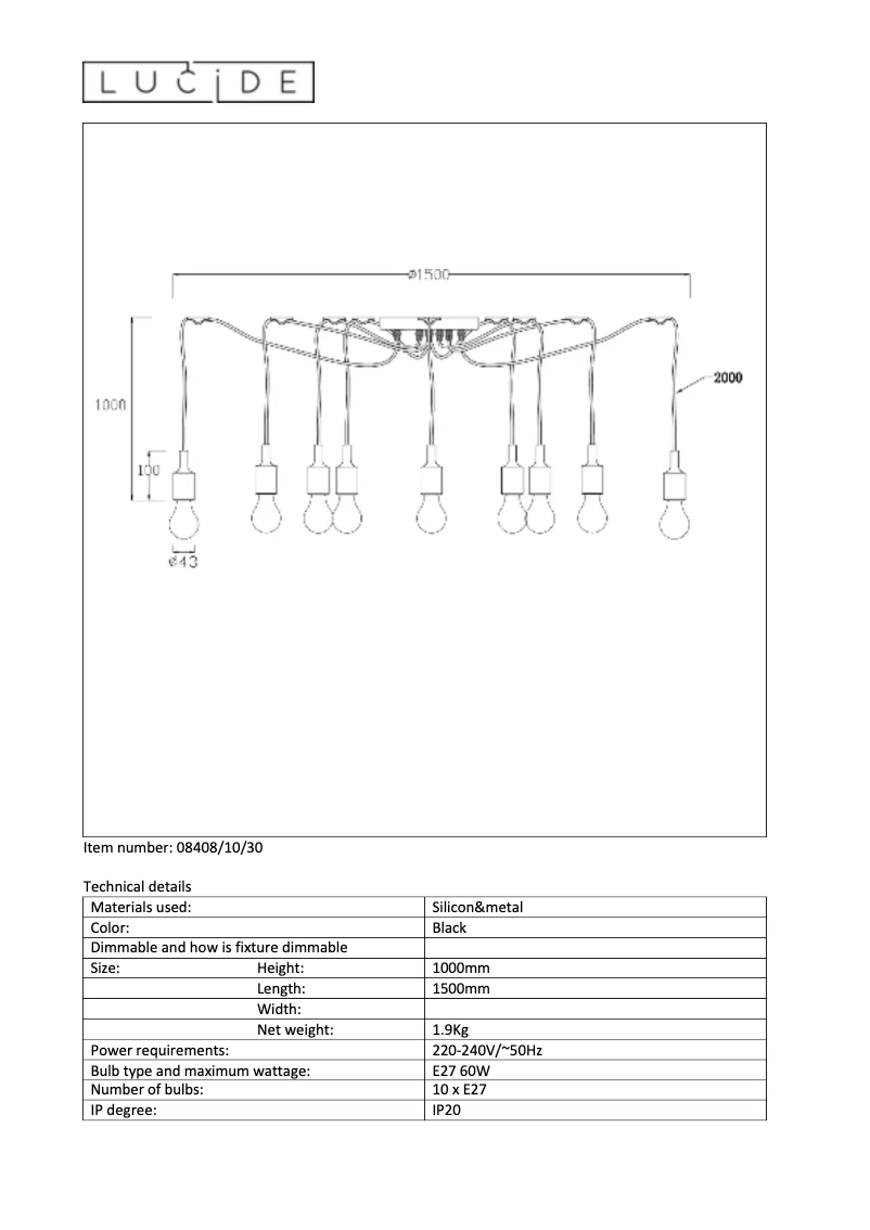 Imagen de la primera página del manual del dispositivo Lucide