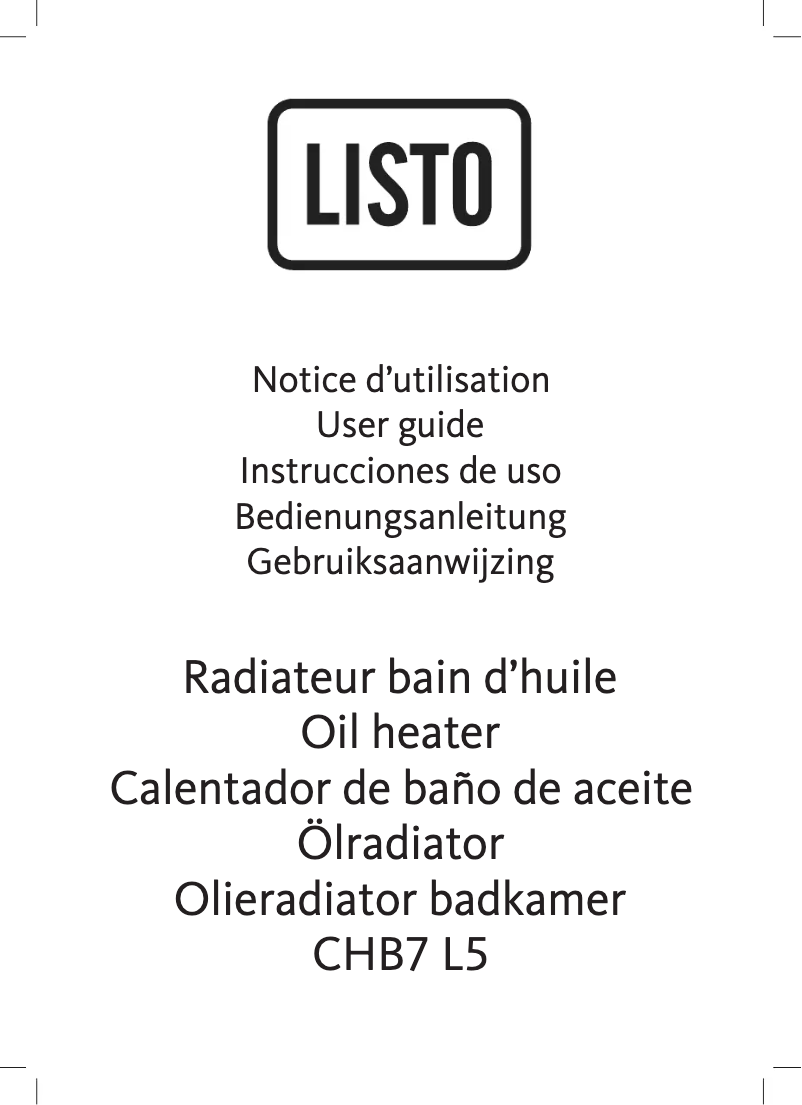 Página 1 del manual Manual de usuario Listo CHB7 L5