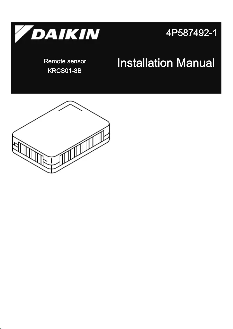 Imagen de la primera página del manual del dispositivo KRCS01-8B