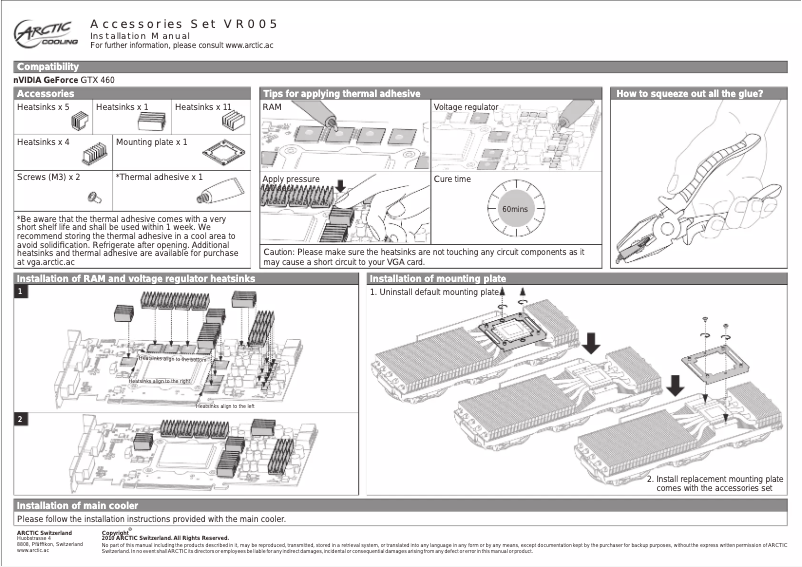 Página 1 del manual Manual de usuario Arctic Cooling VR005