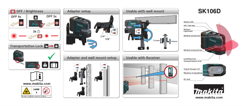 Página 1 del manual Manual de usuario Makita SK106DZ