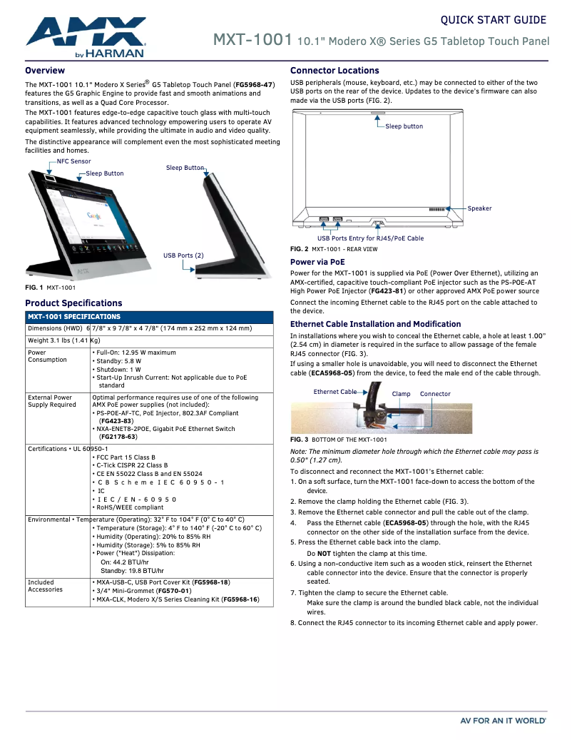 Imagen de la primera página del manual del dispositivo MXT-1001