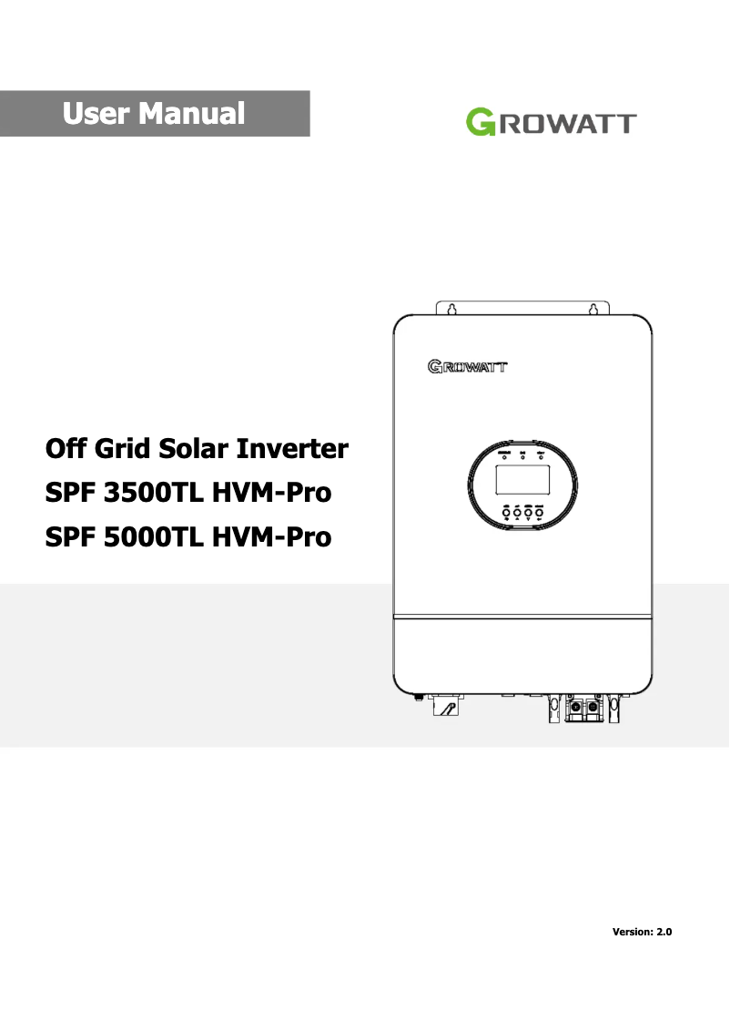Página 1 del manual Manual de usuario Growatt SPF 2000-5000TL HVM