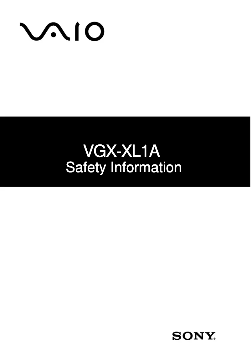Página 1 del manual Instrucciones de seguridad Sony Vaio VGX-XL1