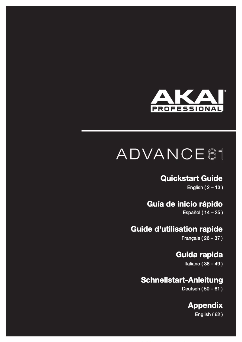 Página 1 del manual Manual de usuario AKAI Advance 61