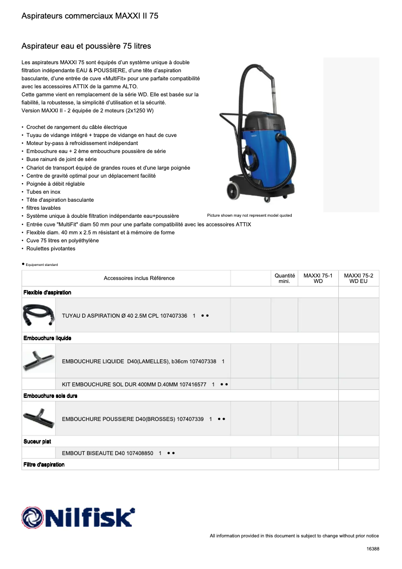 Página nº 1 - Ficha técnica Nilfisk Maxxi II