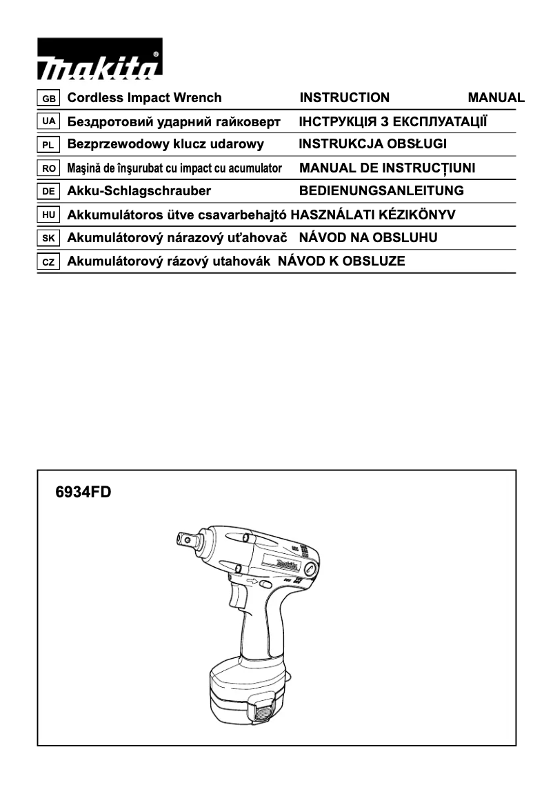 Página 1 del manual Manual de usuario Makita 6934FDWDE