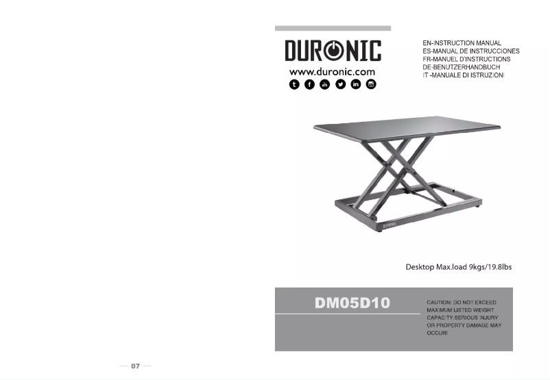 Imagen de la primera página del manual del dispositivo DM05D10