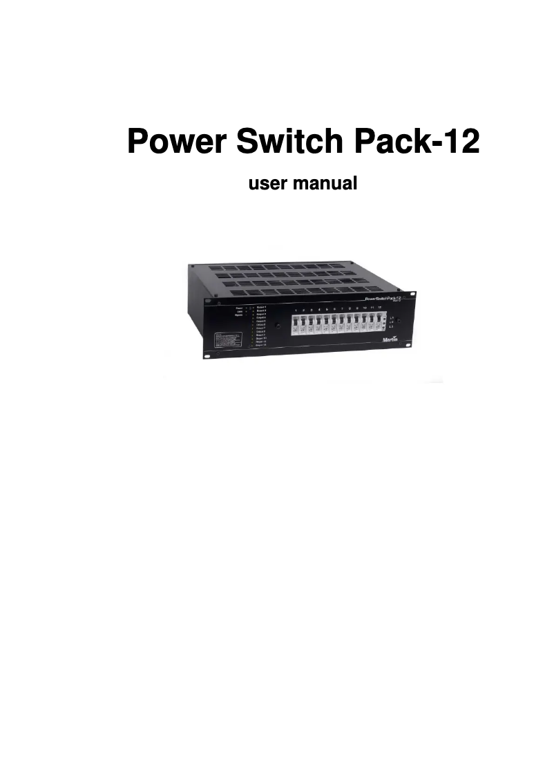 Imagen de la primera página del manual del dispositivo Power Switch Pack-12