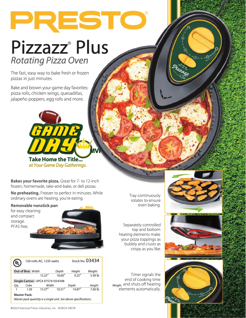 Imagen de la primera página del manual del dispositivo Pizzazz Plus 03434