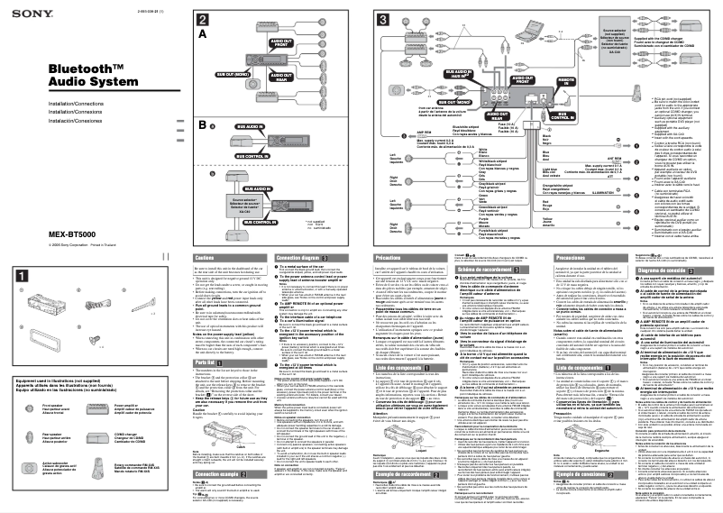 Imagen de la primera página del manual del dispositivo MEX-BT5000