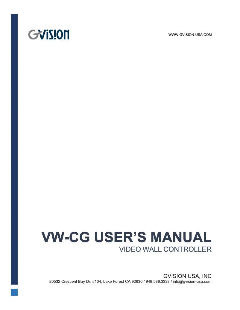 Imagen de la primera página del manual del dispositivo VW-CG-4HU4AE0