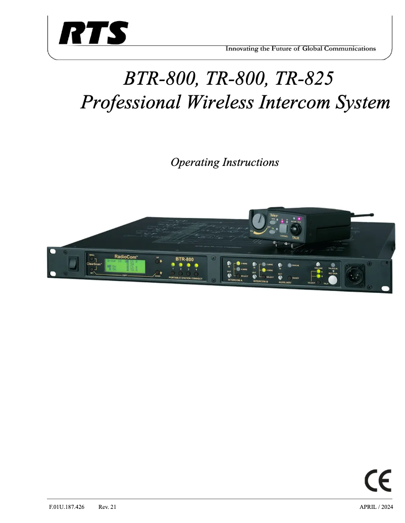 Imagen de la primera página del manual del dispositivo BTR-800