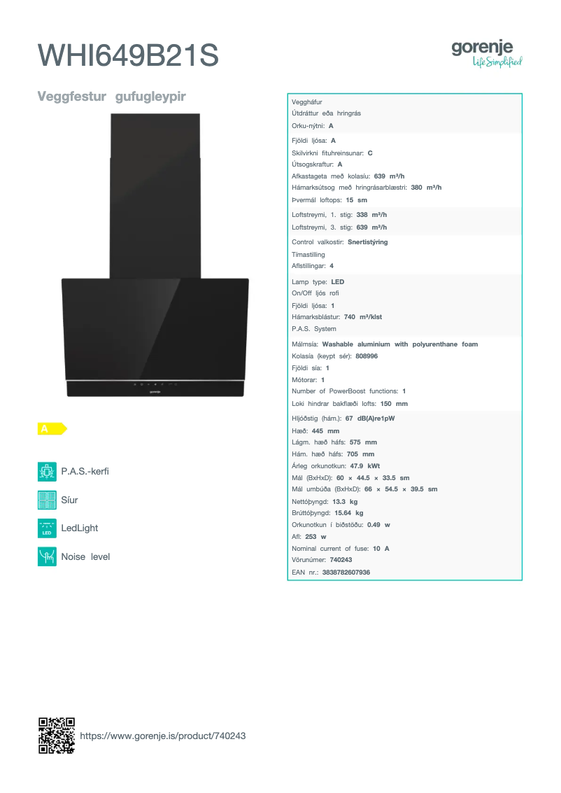 Imagen de la primera página del manual del dispositivo WHI649B21S