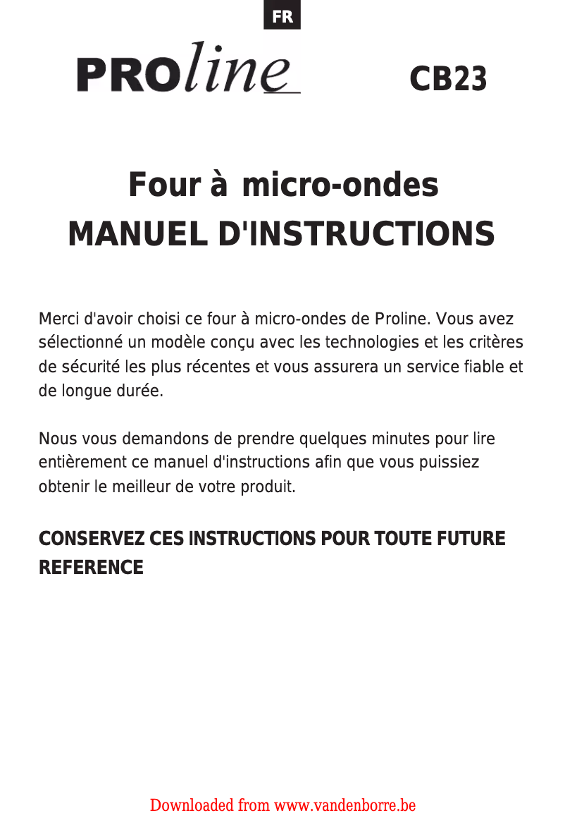 Imagen de la primera página del manual del dispositivo CB23