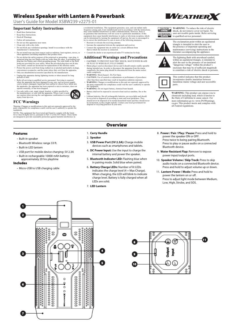 Imagen de la primera página del manual del dispositivo XSBW239