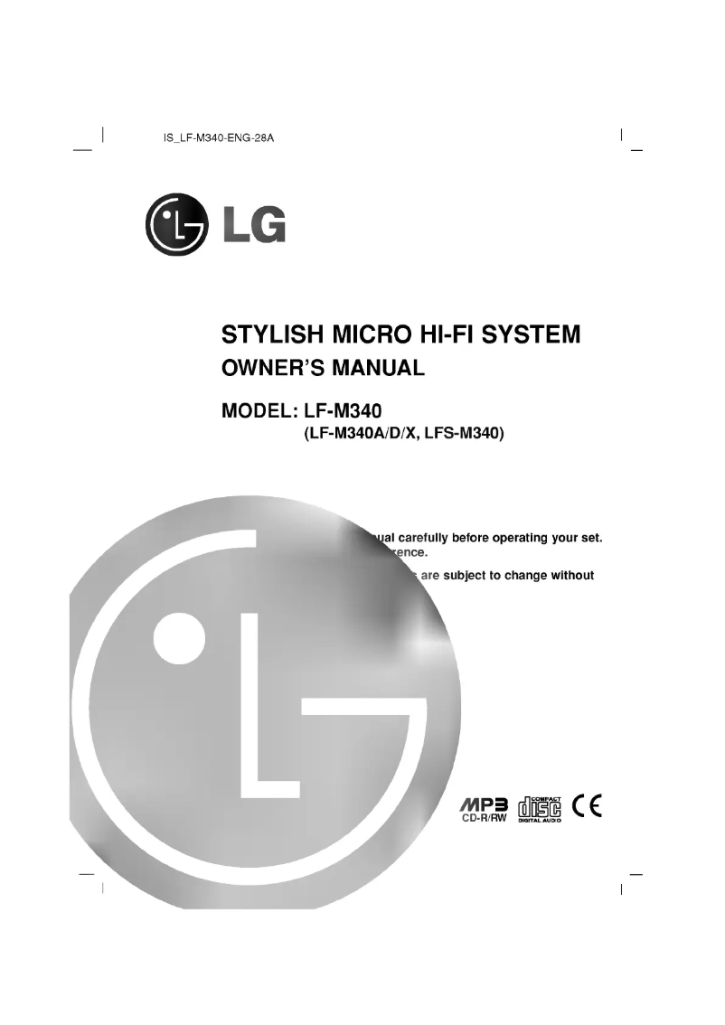 Página nº 1 - Manual de usuario LG LF-M340
