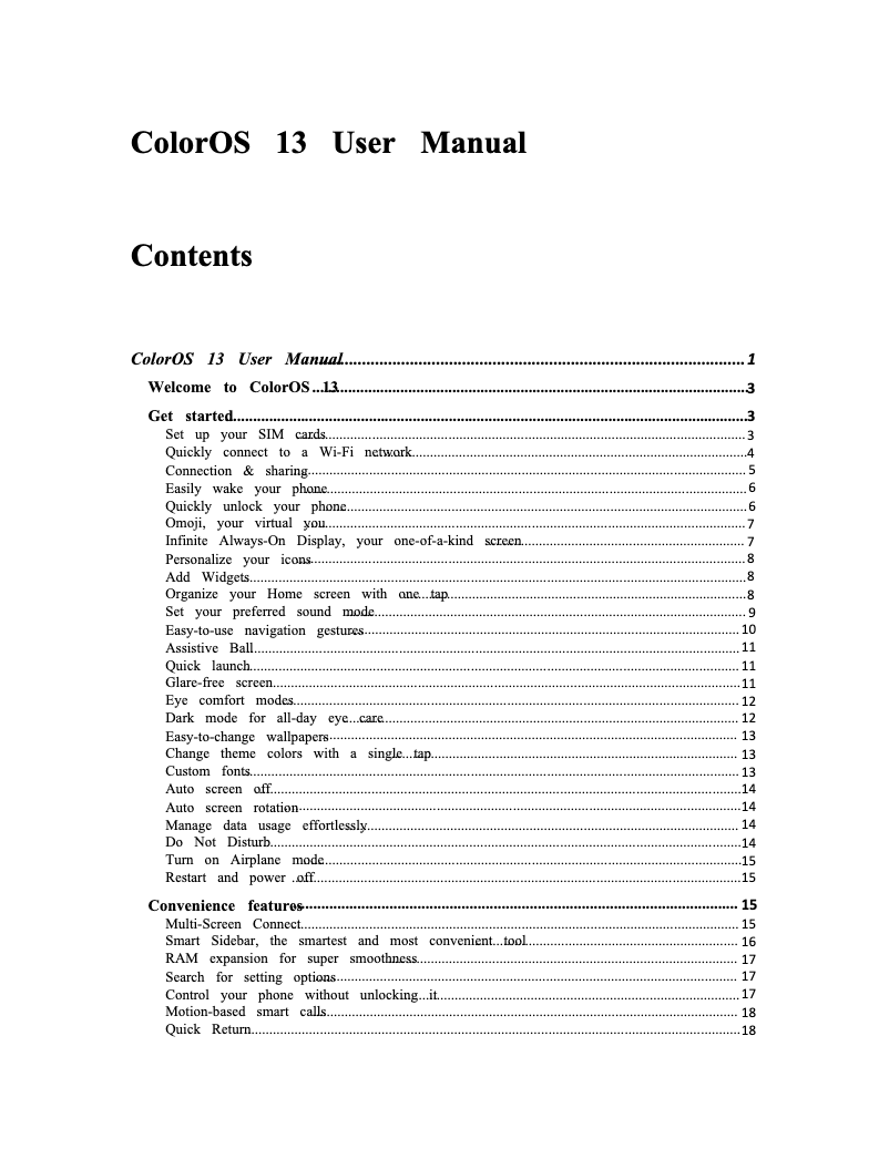 Imagen de la primera página del manual del dispositivo Reno 8T