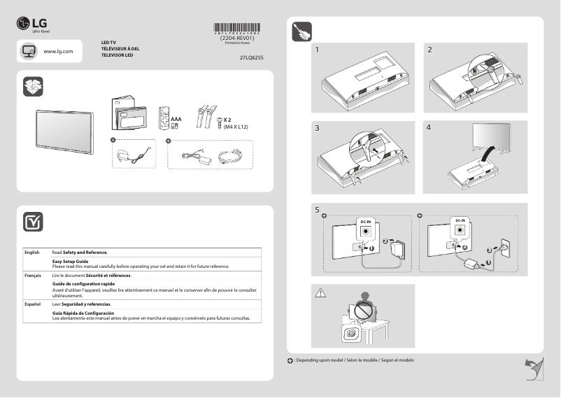 Imagen de la primera página del manual del dispositivo 27LQ625S