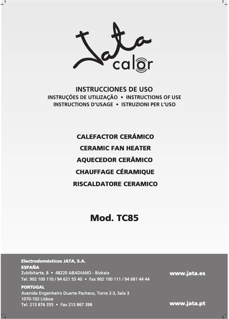 Imagen de la primera página del manual del dispositivo TC85