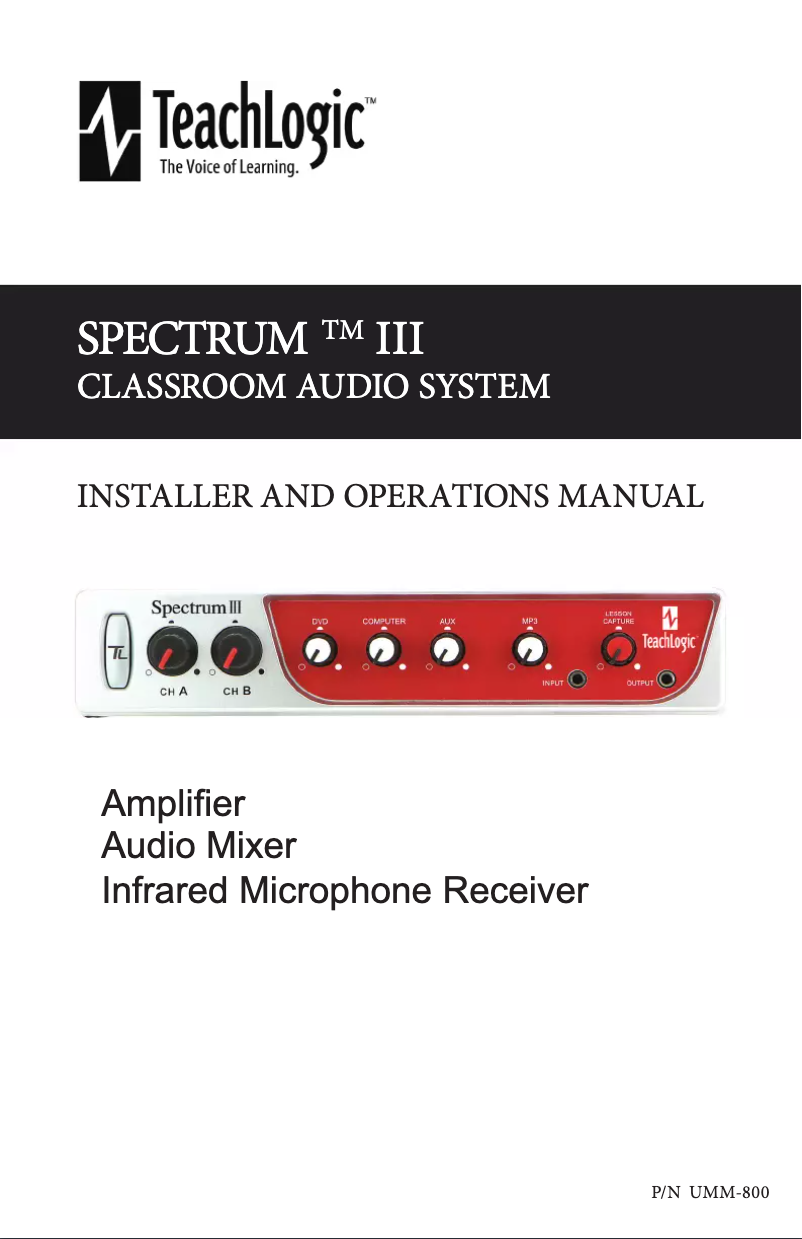 Página 1 del manual Manual de usuario TeachLogic Spectrum III