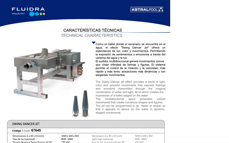 Imagen de la primera página del manual del dispositivo Swing Dancer Jet