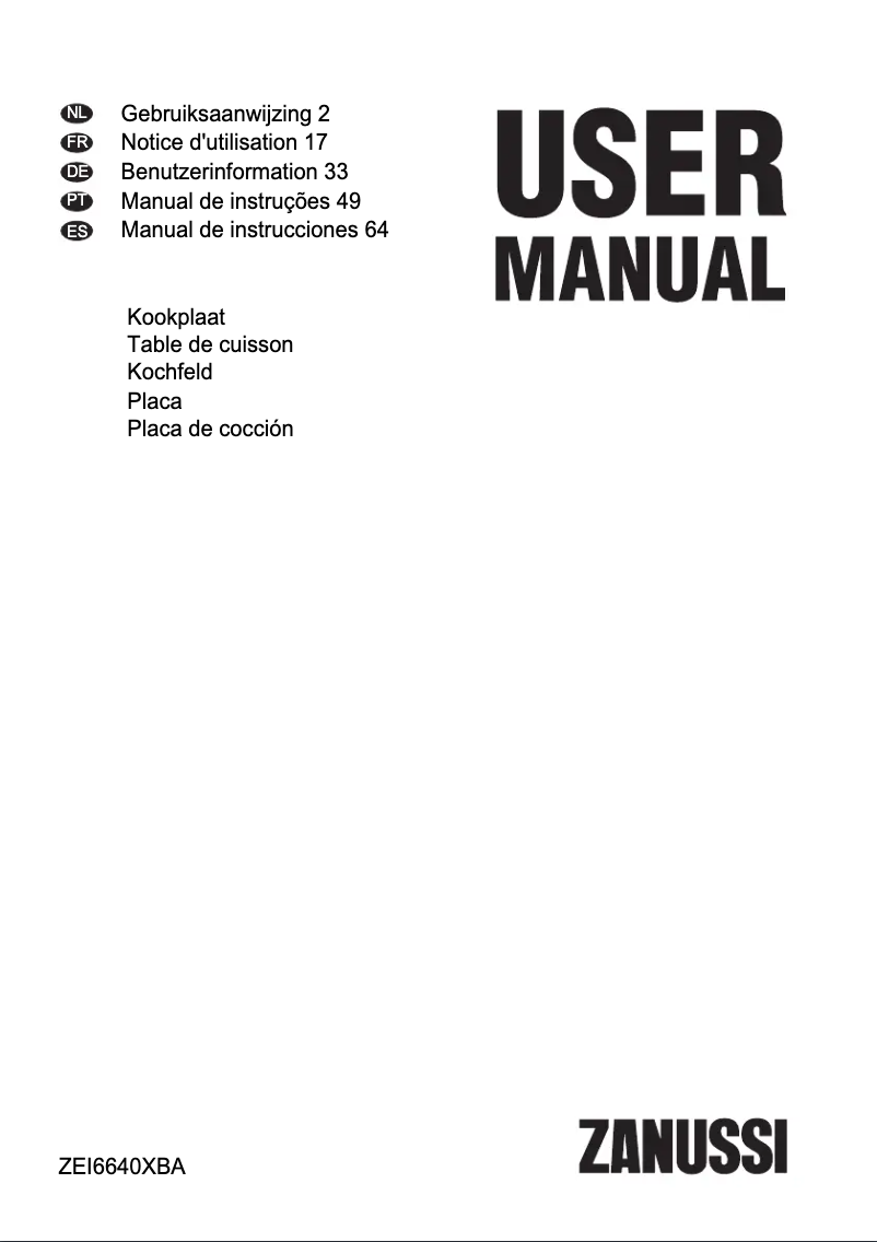 Página nº 1 - Manual de usuario Zanussi ZEI6640XBA