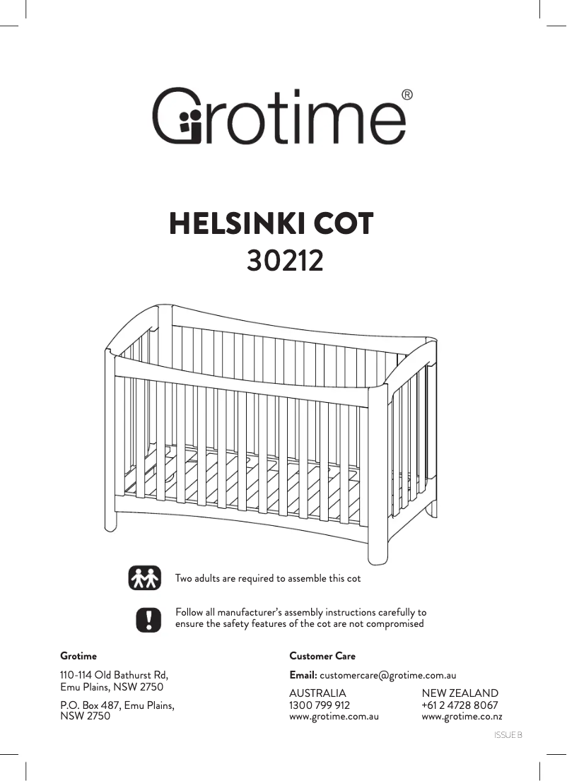 Página nº 1 - Manual de usuario Grotime Helsinki Cot