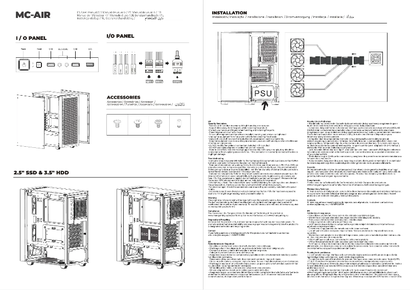 Imagen de la primera página del manual del dispositivo MC-AIR