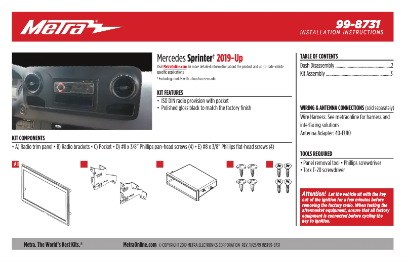 Página 1 del manual Manual de usuario Metra 99-8731