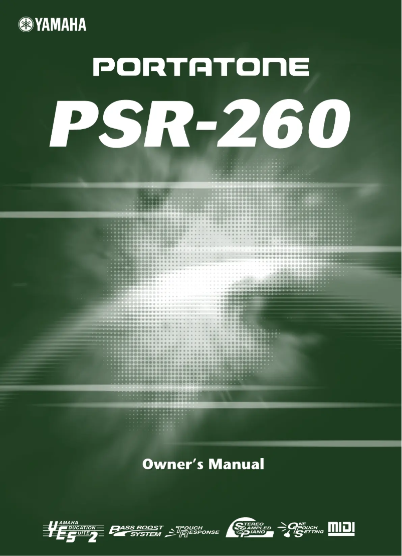 Imagen de la primera página del manual del dispositivo Portatone PSR-260