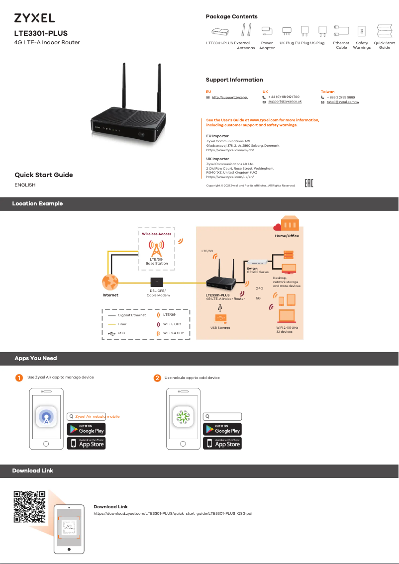 Imagen de la primera página del manual del dispositivo Nebula LTE3301-PLUS