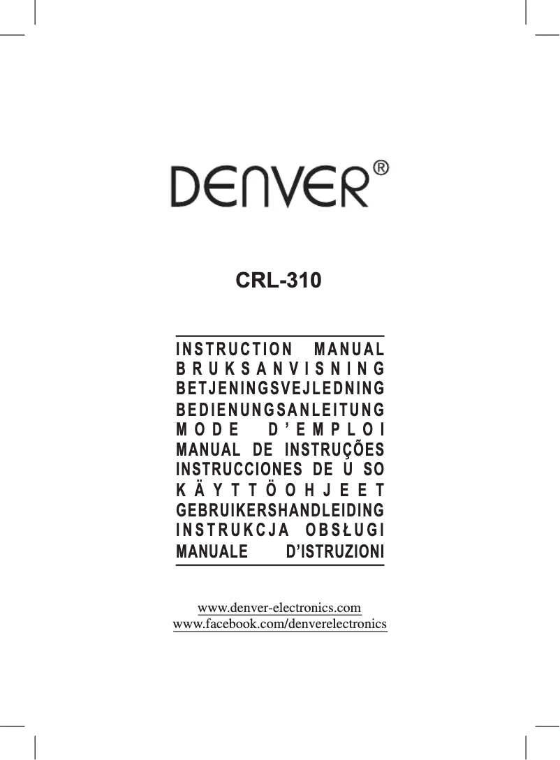Página 1 del manual Manual de usuario Denver CRL-310