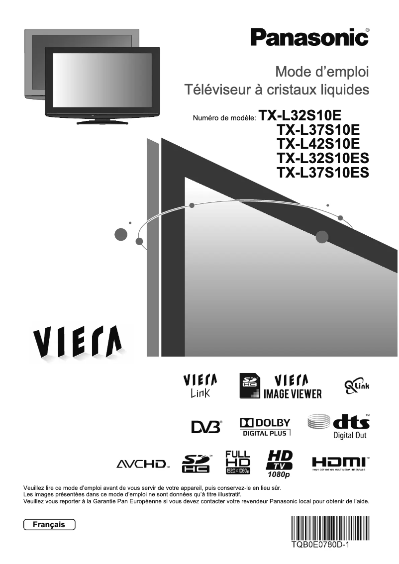 Imagen de la primera página del manual del dispositivo Viera TX-L37S10E