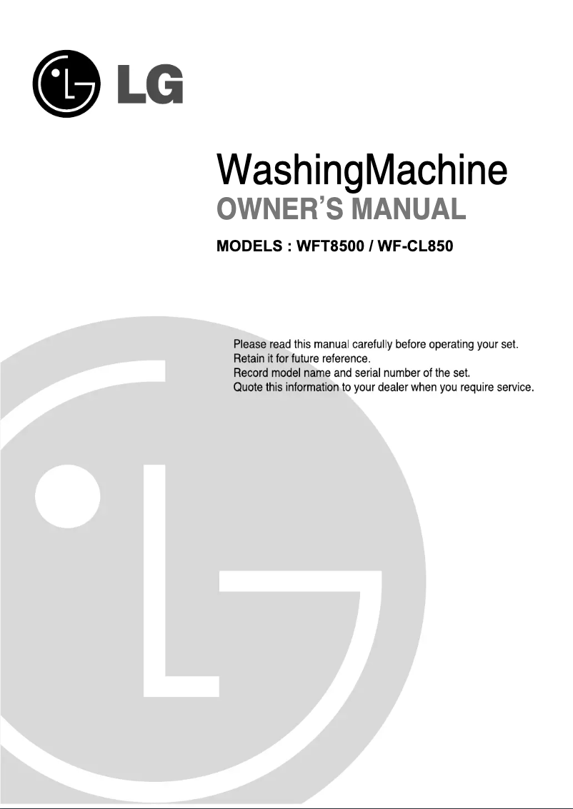 Página nº 1 - Manual de usuario LG WF-CL850