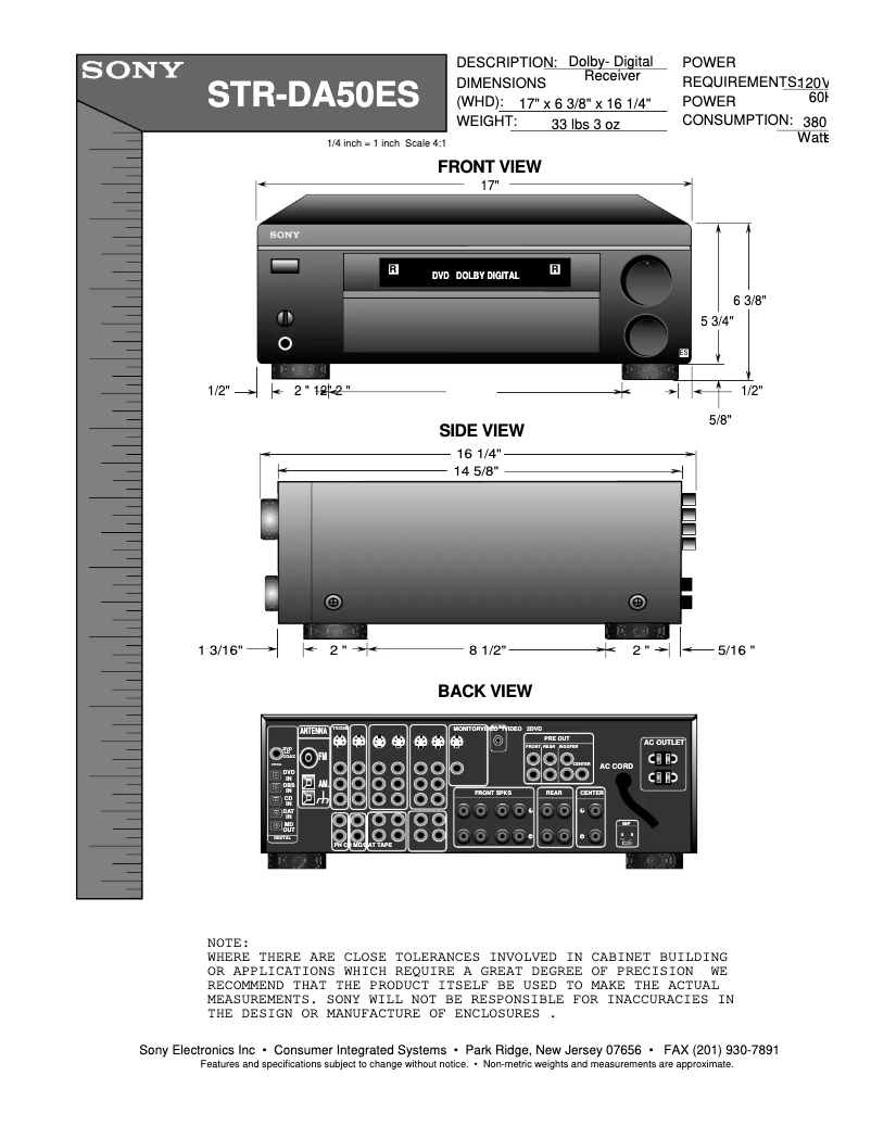 Imagen de la primera página del manual del dispositivo STR-DA50ES