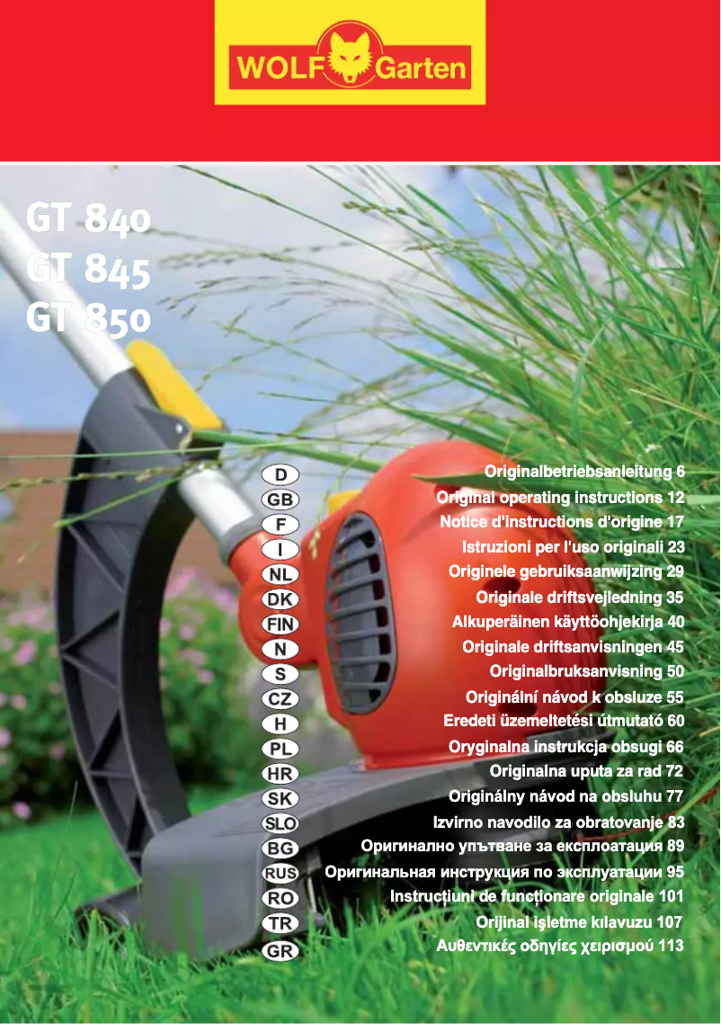 Página 1 del manual Manual de usuario Wolf Garten BluePower GTE850