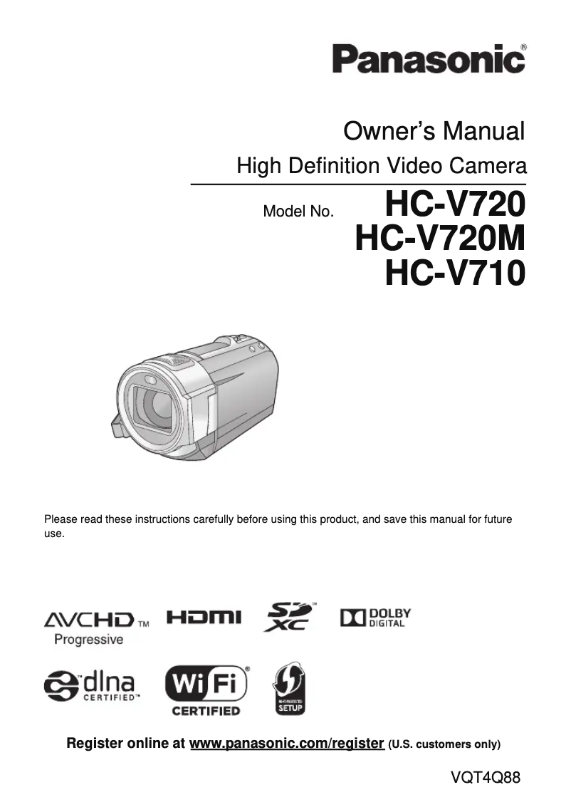 Página 1 del manual Manual de usuario Panasonic HC-V720M