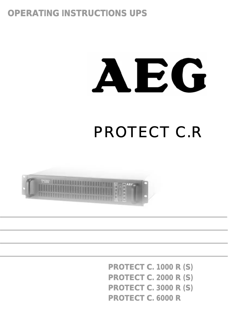 Página 1 del manual Manual de usuario AEG Protect C.R. 3000 S