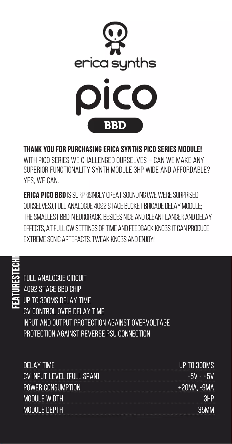 Imagen de la primera página del manual del dispositivo Pico BBD