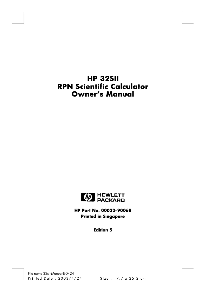 Página 1 del manual Manual de usuario HP 32sll