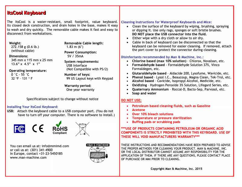 Imagen de la primera página del manual del dispositivo Its Cool