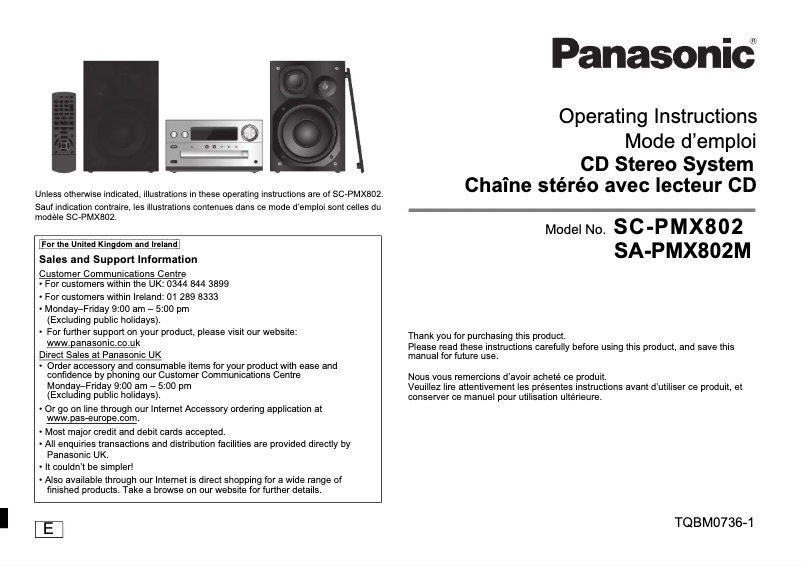 Página 1 del manual Manual de usuario Panasonic SA-PMX802