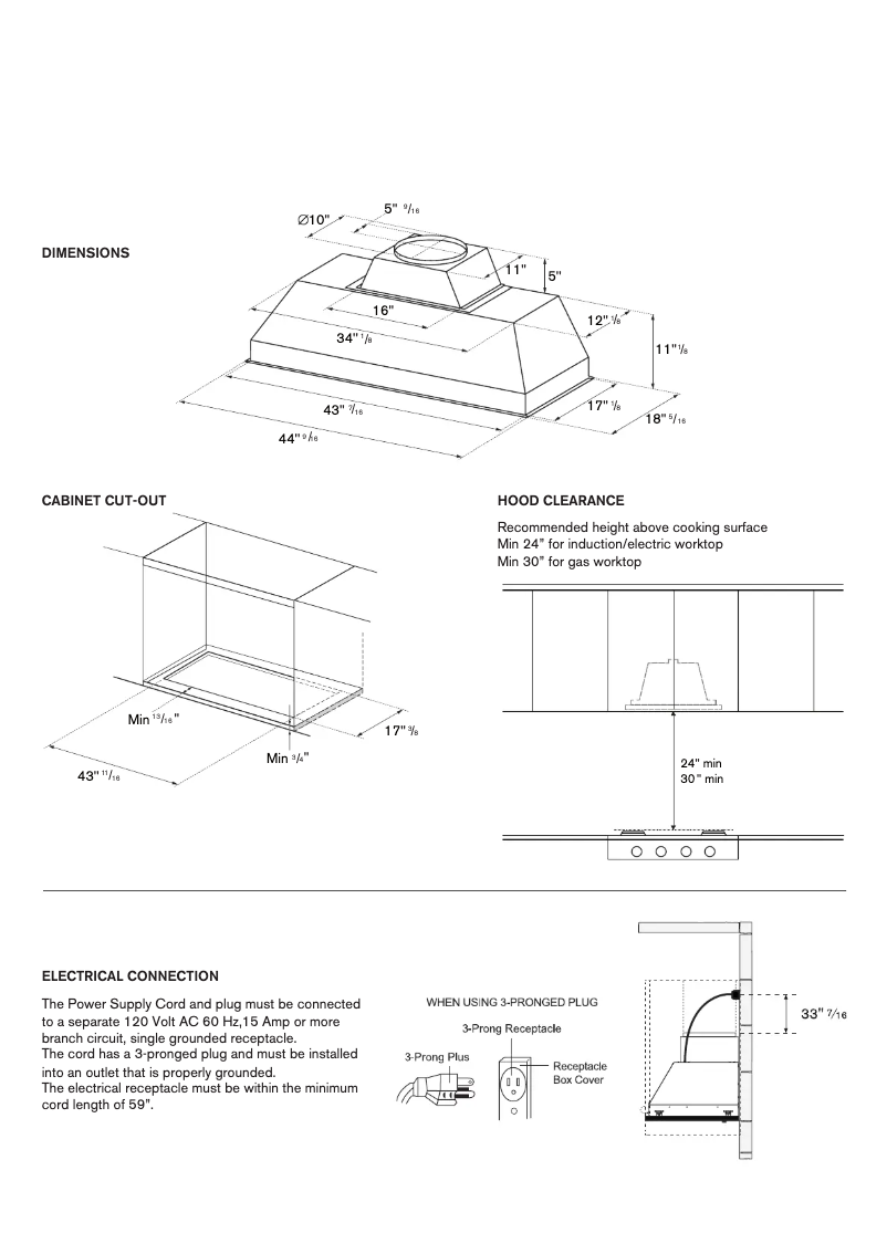 Página 1 del manual Instrucciones / montaje Bertazzoni KIN48XT