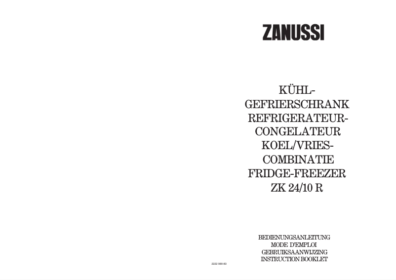 Imagen de la primera página del manual del dispositivo ZK 24/10 r