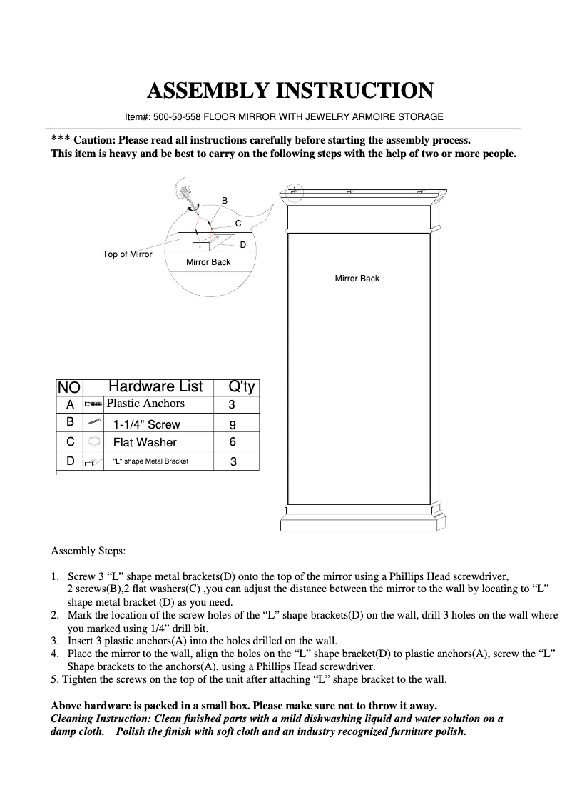 Página nº 1 - Manual de usuario Hooker 500-50-558