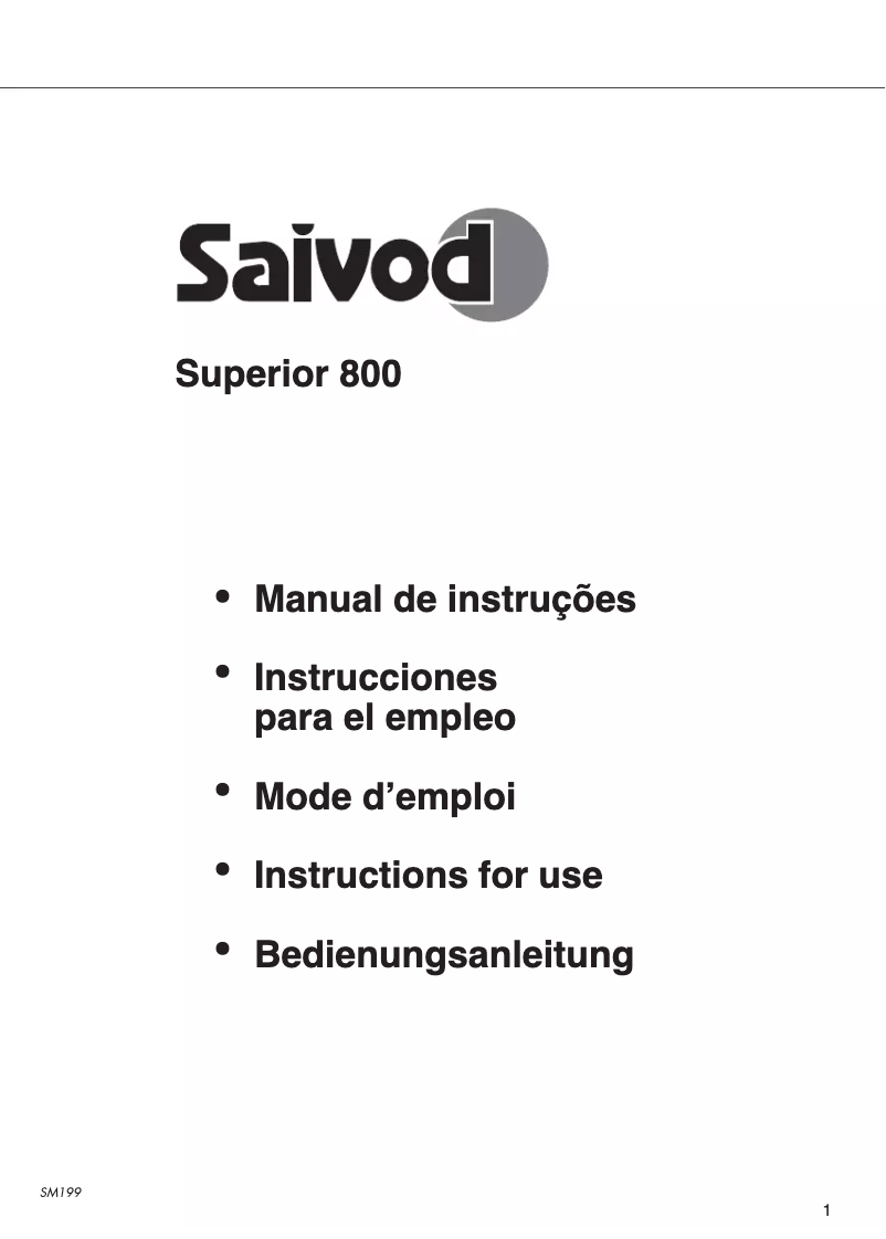 Página 1 del manual Manual de usuario Saivod Superior 800