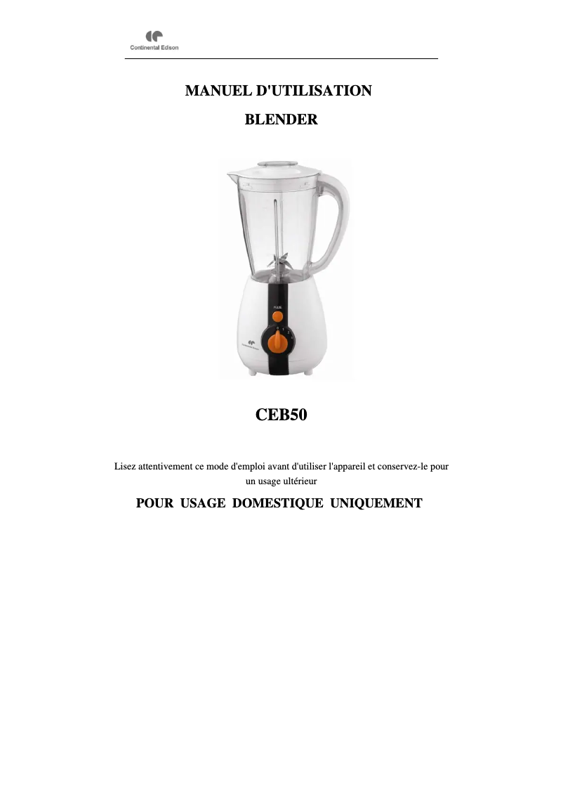 Imagen de la primera página del manual del dispositivo CEB50